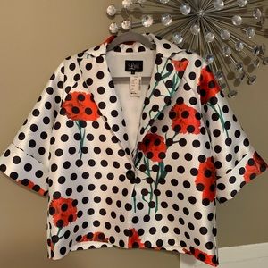 Luii Size S Polka Dot Red Carnation Blazer
